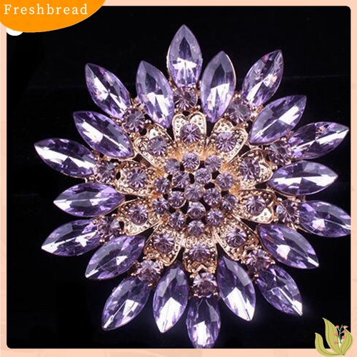 [ TERLARIS]Women Fashion Shiny Alloy Rhinestone Flower Wedding Bridal Bouquet Brooch Pin