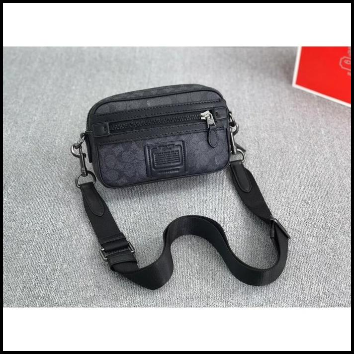 Bag Canvas - Coach Academy Crossbody In Signature Canvas Pria / Tas Coach Pria B