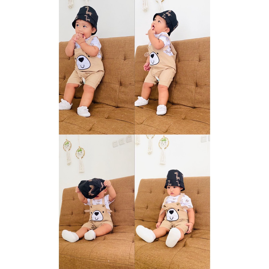 setelan overall anak bayi laki laki balita 6-18 bulan KUMO BEAR / KOALA / ANCHOR WHALE OVERALL / happy lion bear chinos overall jumpsuit  ku