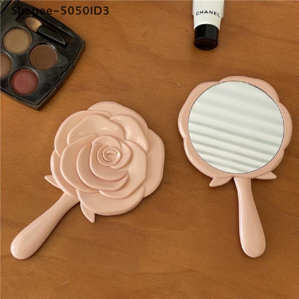 (ko) Cermin Saku Genggam Gaya Vintage Motif Bunga Mawar Untuk Makeup / Kosmetik Wanita