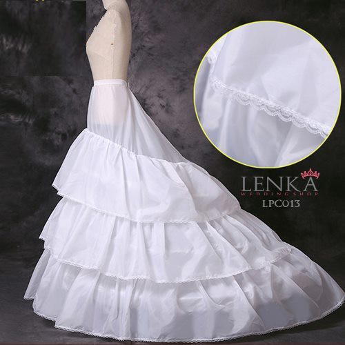 [SIAP KIRIM] PETTICOAT EKOR PENGEMBANG ROK DRESS BRIDAL PUTIH 2 RING LPC013