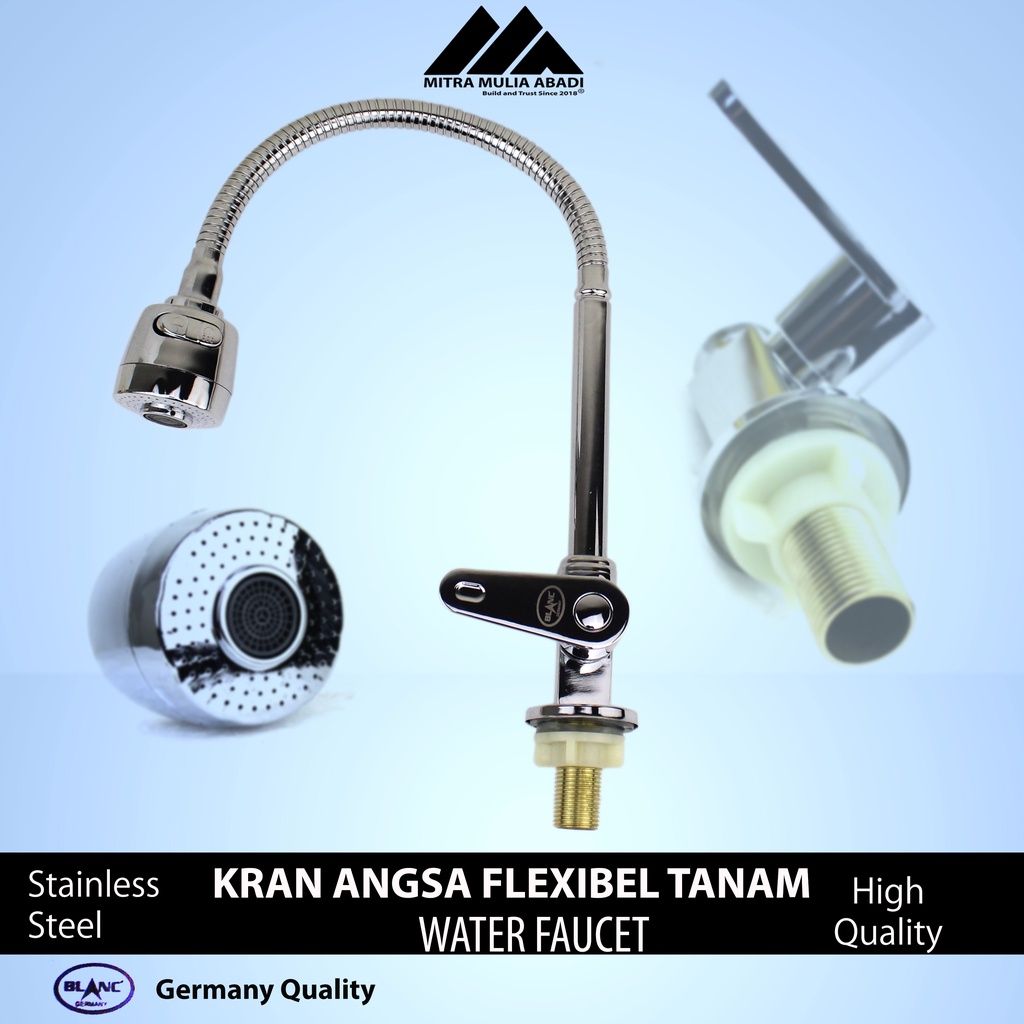 Kran Angsa Flexible Tanam Drat kuningan BLANC/ Kran sink