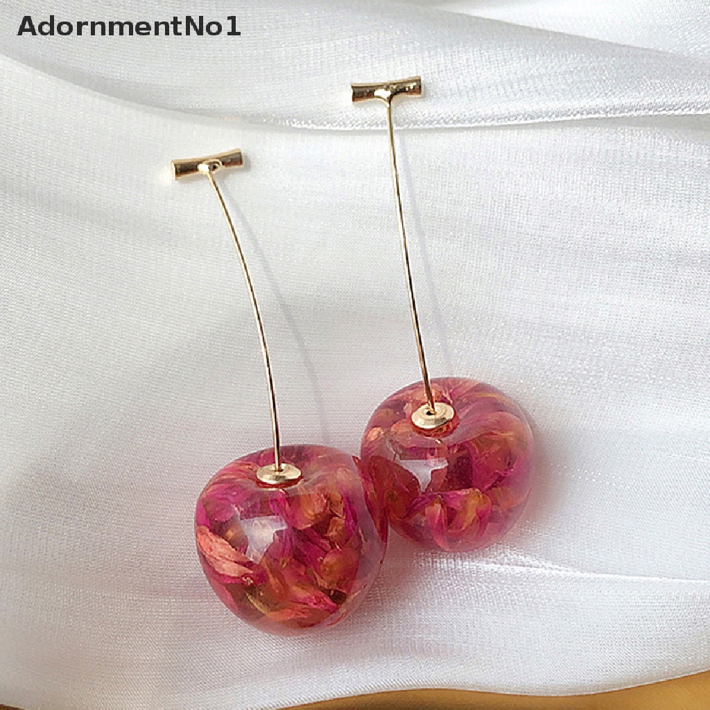 (AdornmentNo1) 1 Pasang Anting Kait Gantung Desain Buah Ceri Gaya Elegan Untuk Wanita