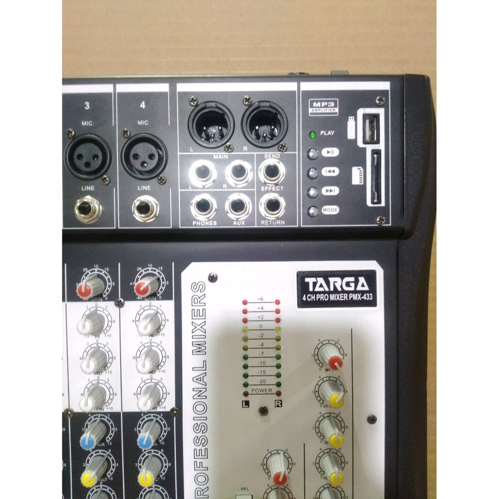 MIXER AUDIO 4 CHANNEL TARGA PMX 433 AMPLIFIER MIXING USB PMX433