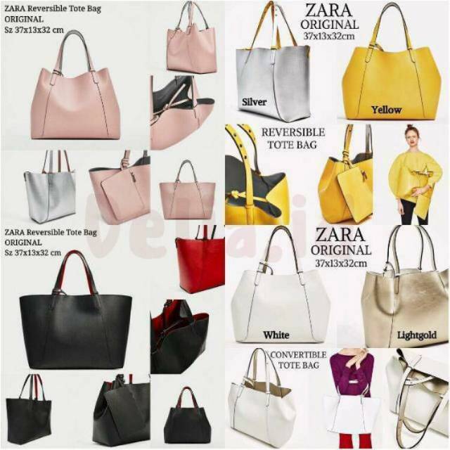 TAS ZARA ORI REVERSIBLE TOTE BAG HAND BAG FASHION BAG ZARA BOLBAL