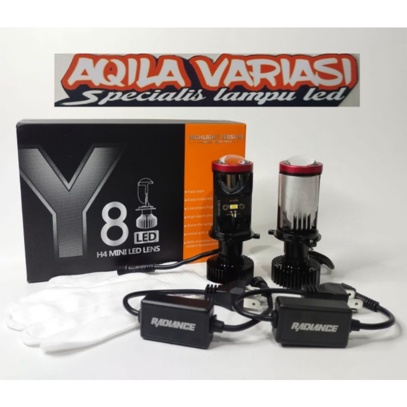 LAMPU UTAMA MOBIL Y8 H4 PROYEKTOR KIPAS TURBO SUPER TERANG