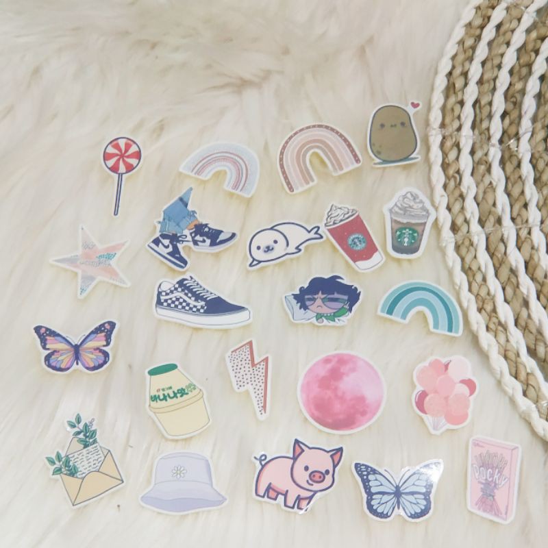 

Sticker colour 20 pcs tumblr sticker aesthetic sticker murah random [Baca deskripsi]