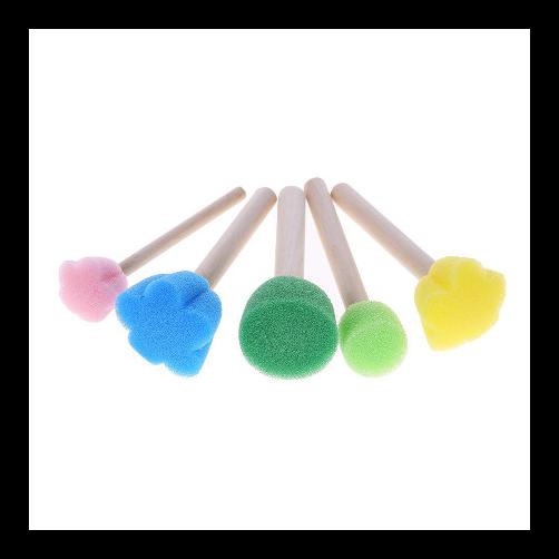 

Special Price 5Pcs/Set Wooden Sponge Graffiti Painting Brush Edukasi Lukis Cat Kayu