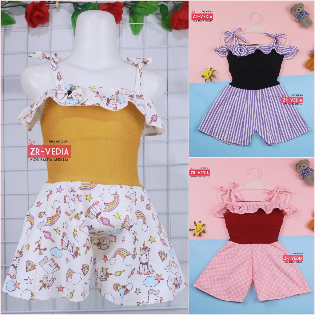 Jumpsuit Sweety uk Bayi 3-12 Bulan / Baju Anak Perempuan Adem Born Import Overall Kensi Baby Cewek