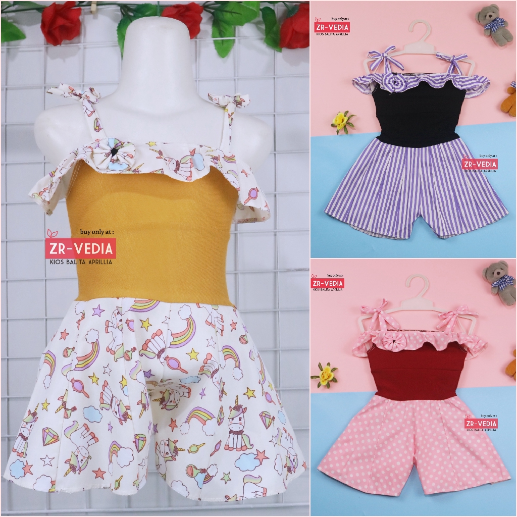 Jumpsuit Sweety uk Bayi 3-12 Bulan / Baju Anak Perempuan Adem Born Import Overall Kensi Baby Cewek