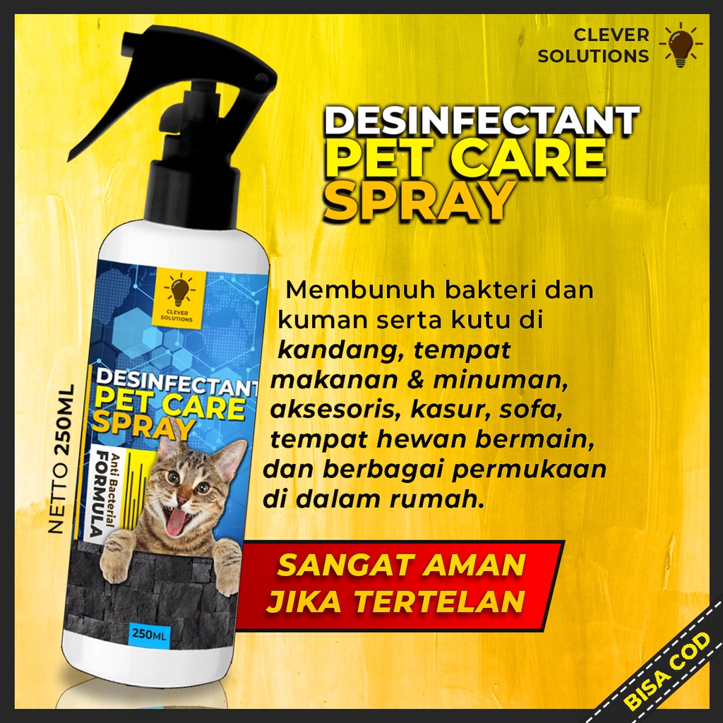 PET CARE DISINFECTANT SPRAY Desinfektan Kandang Anti Virus dan Bakteri Kucing Kelinci Anabul 250 ML