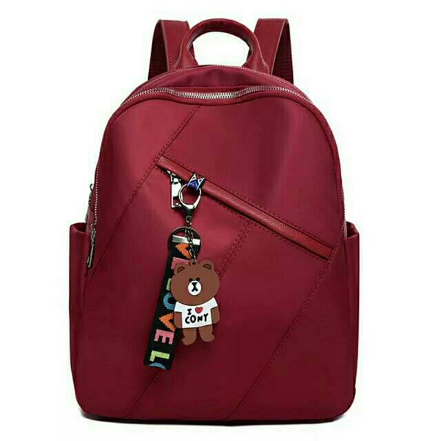 JS_TAS RANSEL ANTI AIR BACKPACK WANITA HITAM MOTIF SERONG KOREA KULIAH SEKOLAH KERJA TA126B5 STEIN