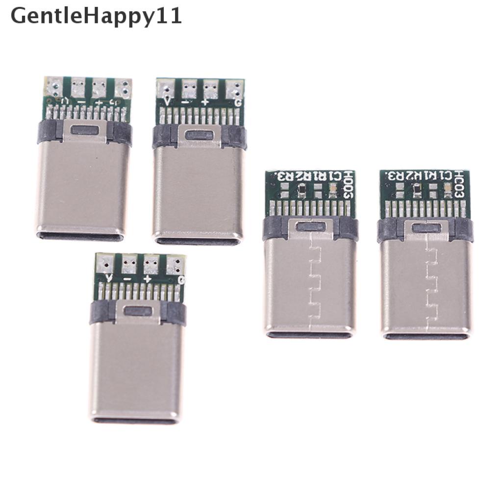 Gentlehappy 5 / 10Pcs Konektor Kabel USB 3.1 Tipe C Male DIY