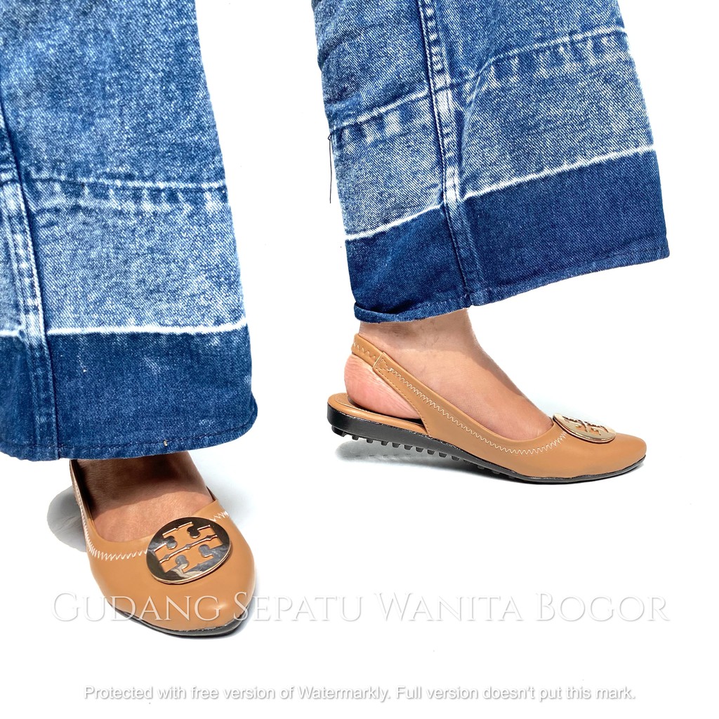 GRATICA Sepatu Kerja Kantoran Santai Wanita Sendal Flat Shoes Minnie Travel Tali Belakang MA 49