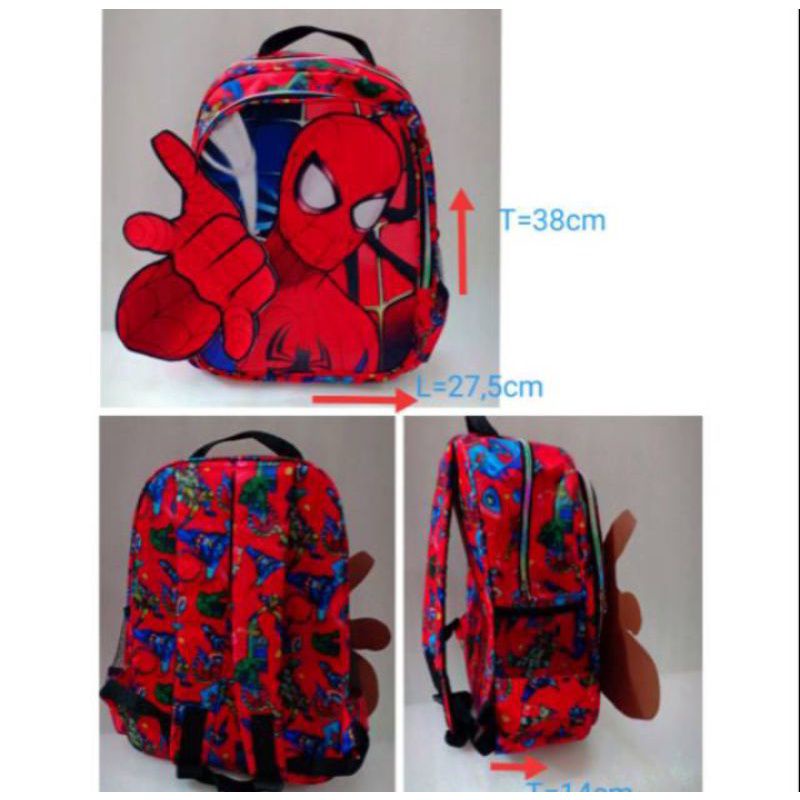 TAS SPIDERMAN/TAS ANAK SEKOLAH 3D TK SD/BERBONUS