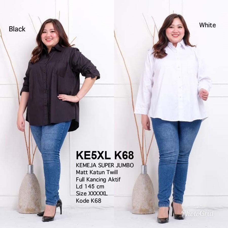 BIGCLO - (COD) Kemeja Jumbo KE5XL Baju Atasan Wanita Super Jumbo