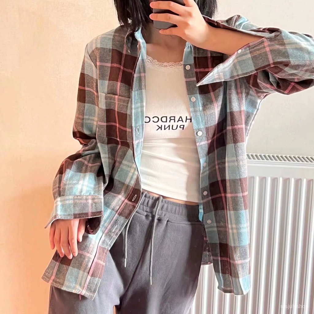 #Sisjuly# BM Style Brandy New College Style Shirt Student Retro Brushed Casual Shirt Jacket Female