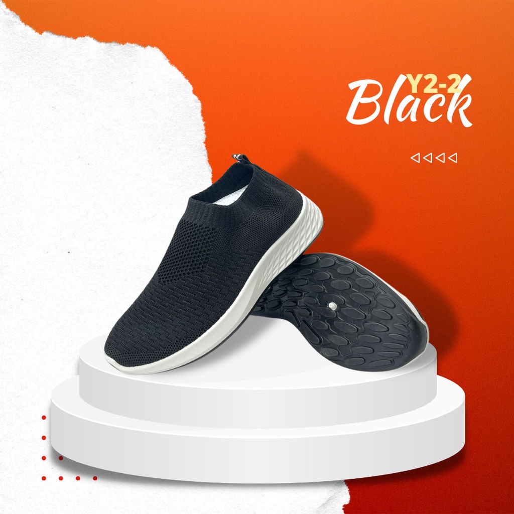 GSW Sepatu FlyKnit Import Wanita Antislip Soft Canvas Slip On (Y2-2) FlyKnit Wanita Sneakers Slip on  Wanita Import Sepatu Sneakers Wanita Import Premium.