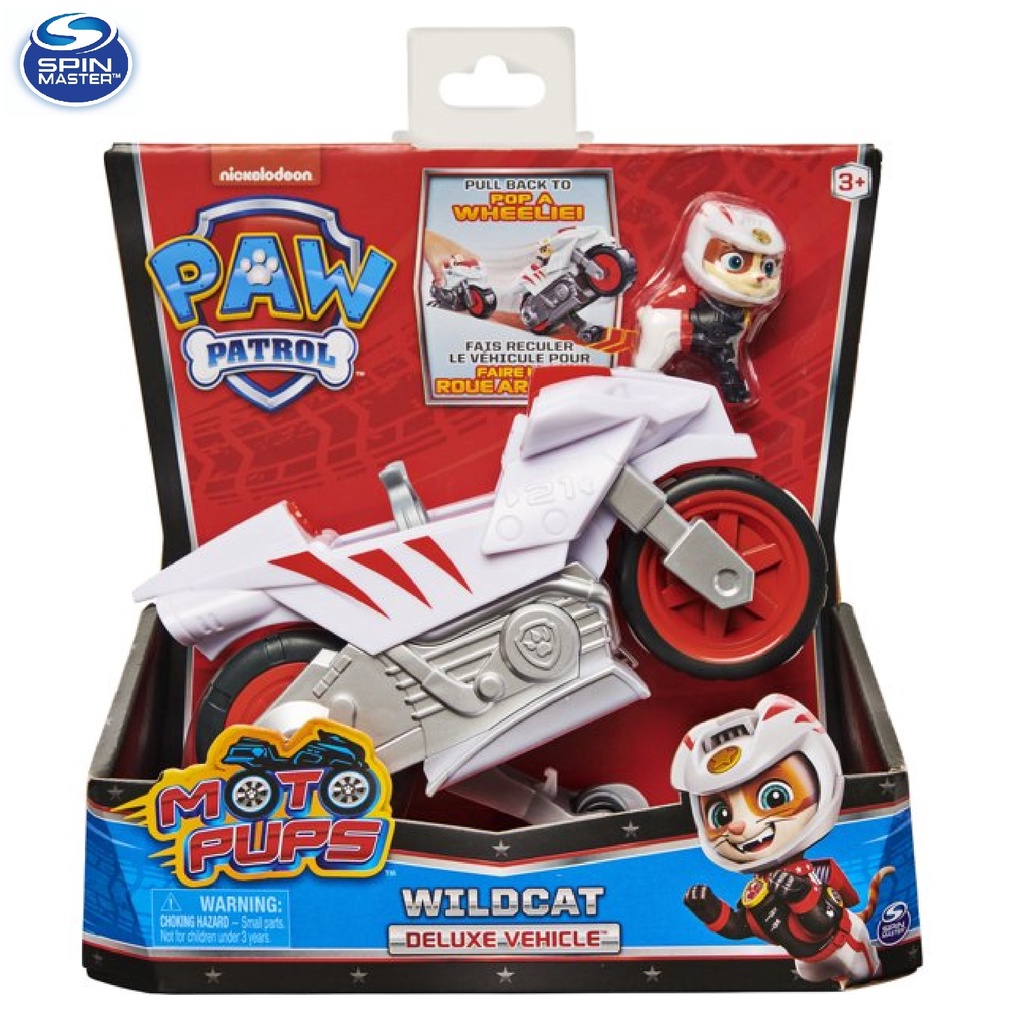PAW PATROL Moto Pups Wildcat Deluxe Pull Back Motorcycle Vehicle