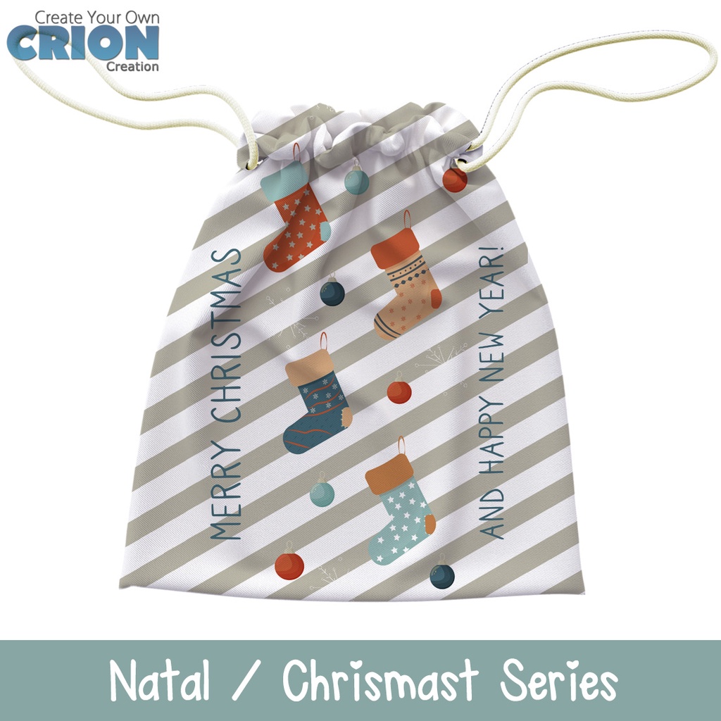 Full Print Pouch Serut Natal / Chrismast Series - Request Nama - By Crion