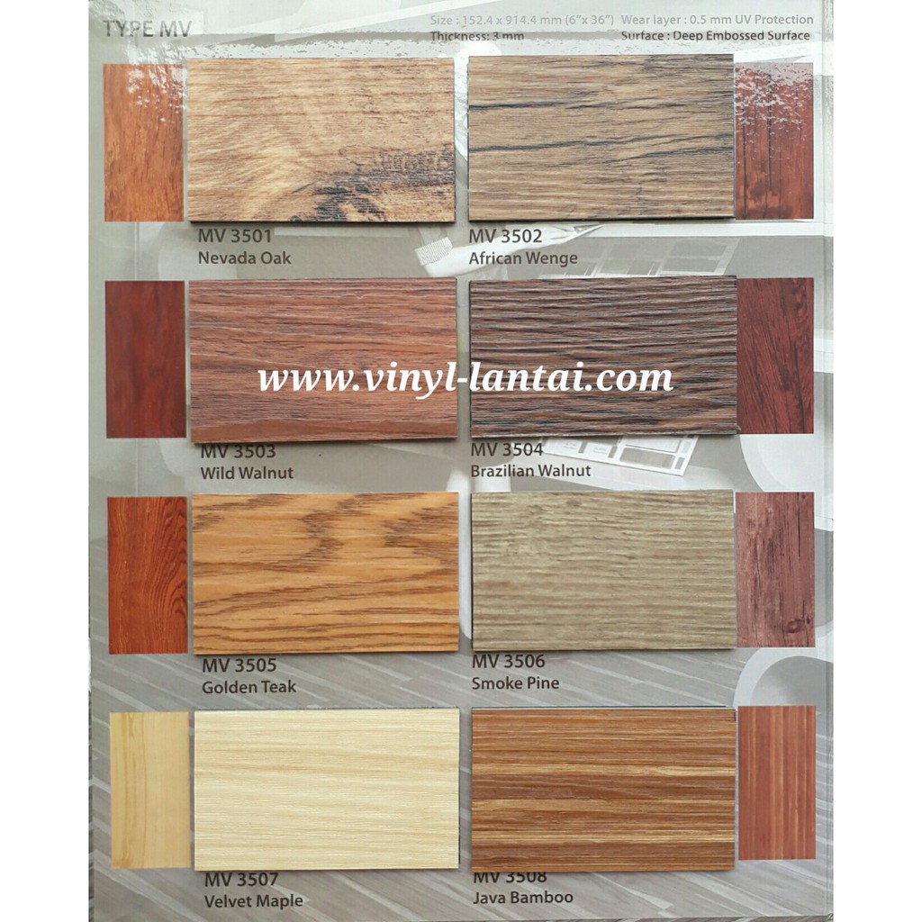 Vinyl Plank Meforze Motif Kayu Per Box