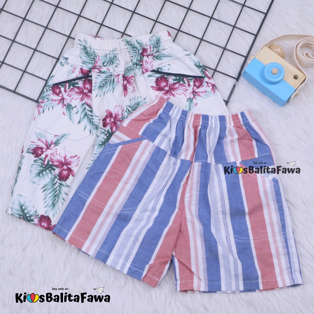 Celana Hawai uk 1-2 Tahun / Bahan Katun Celana Pendek Anak Pants Main Polos Murah Adem