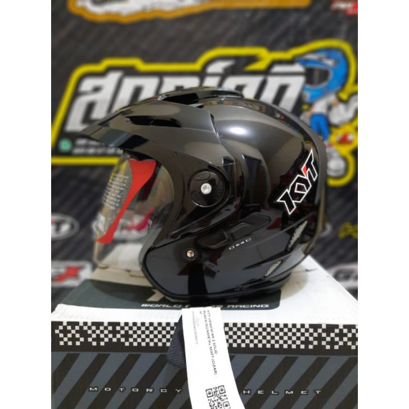 HELM KYT VENOM RR BLACK METALIK DOUBLE VISOR HELM TOURING KYT VENOM RR HITAM METALIK KYT VENOM ORI