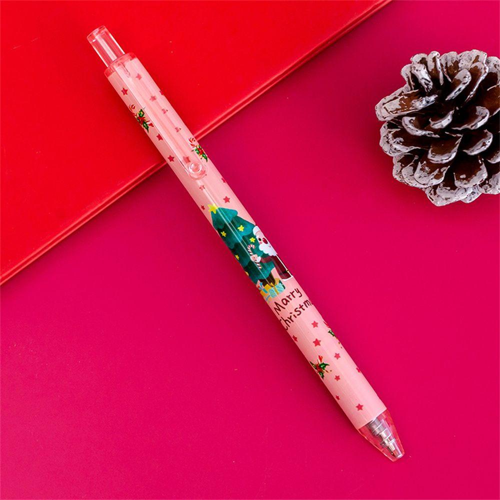 Nanas1 /6 Stik Natal Gel Pen Belajar Kotak Gel Pen Kid's Anak Kartun Perlengkapan Siswa