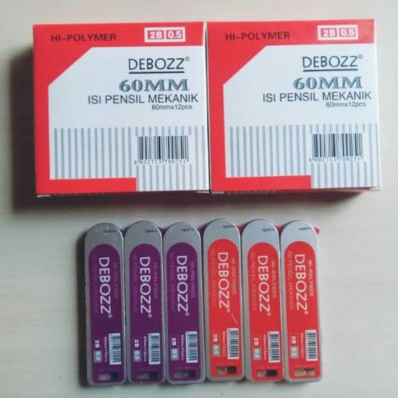 

ISI PENSIL MEKANIK 2B DEBOZZ 0.5-60MMx12PCS(1TUBE)