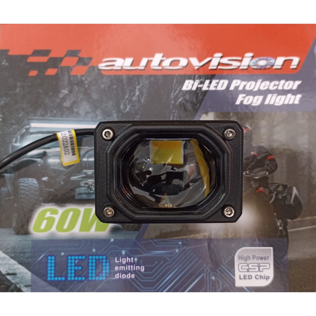 LED PROJECTOR FOG LIGHT BORNEO SL 60W T6000K D6000K PUTIH PUTIH UNIVERSAL AUTOVISON