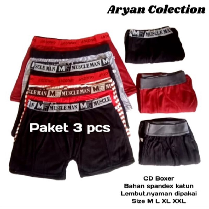 celana dalam pria boxer/CD boxer paket 3pcs