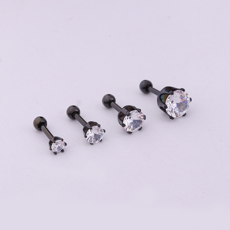 1 Pcs European American Style Colorful Stainless Steel Round Shape Ear Bone Nails Earring