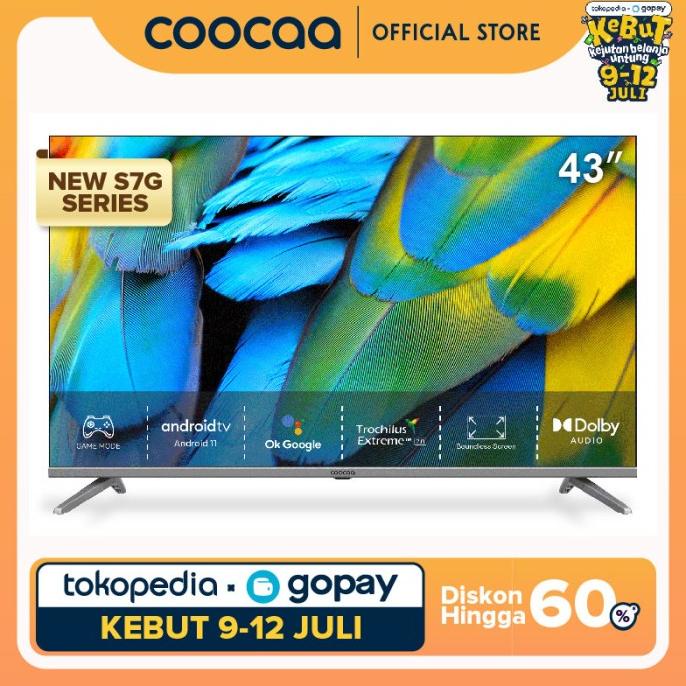COOCAA TV 43 INCH - ANDROID 11 - Digital TV - 5G WIFI (COOCAA 43S7G) Termurah