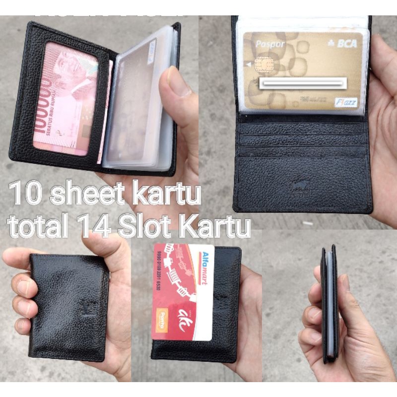 Card holder Dompet Kartu Kulit Hitam