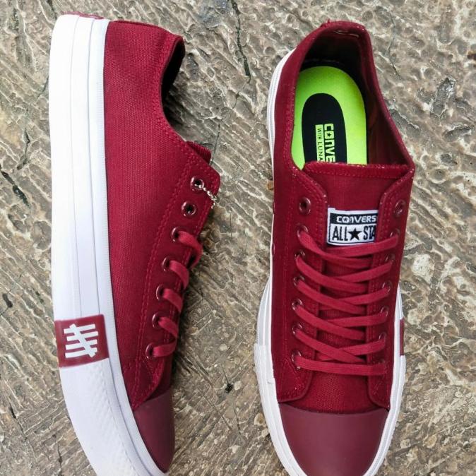 SEPATU CONVERSE PETIR MAROON BIG SIZE UKURAN JUMBO 45 46 SNEAKER PRIA