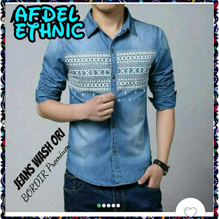 Promo Kemeja Denim Ethnic Afdel