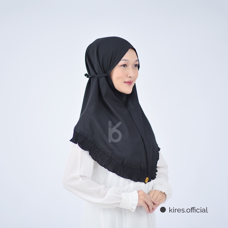 BUY 1 GET 1! Bergo Shiren Rampel Plisket Size L Dapat 2 Pcs