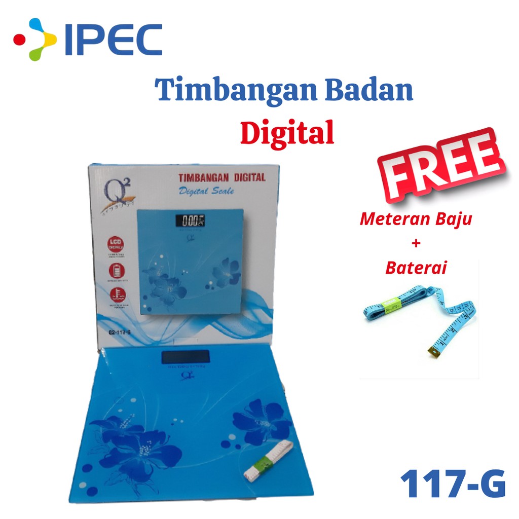 Timbangan badan Digital Include baterai Timbangan Digital dewasa uk 28x28cm/ body scale Timbangan Akurat 117