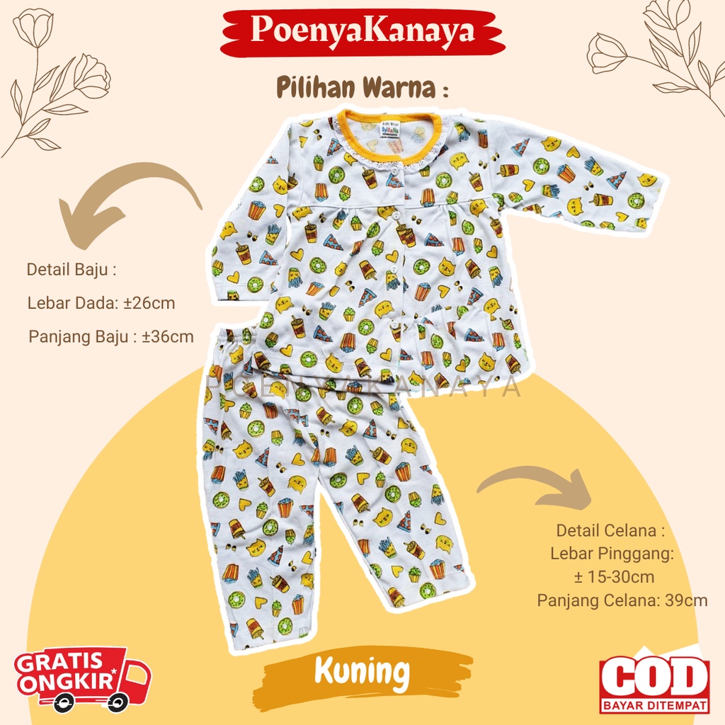 Setelan Baju Bayi Piyama Bayi Perempuan Junk Food Syifana 3-12 bln SPY90
