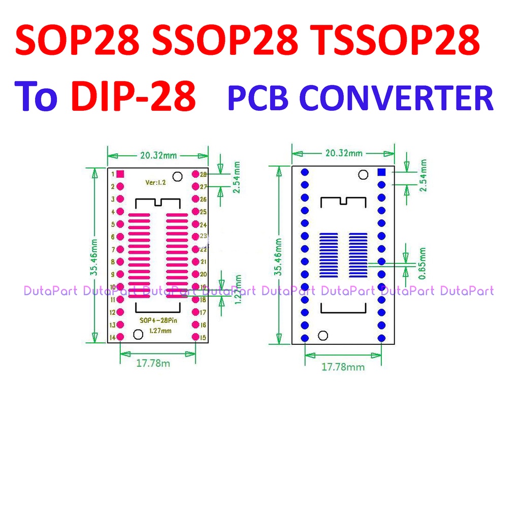 PCB Board SMD SOP28 SSOP28 TSSOP28 To DIP28 DIP 28 Adapter Converter