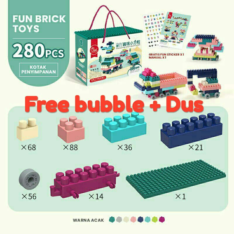 Jual READY! Lego 280 pcs DIY Interesting small square grain