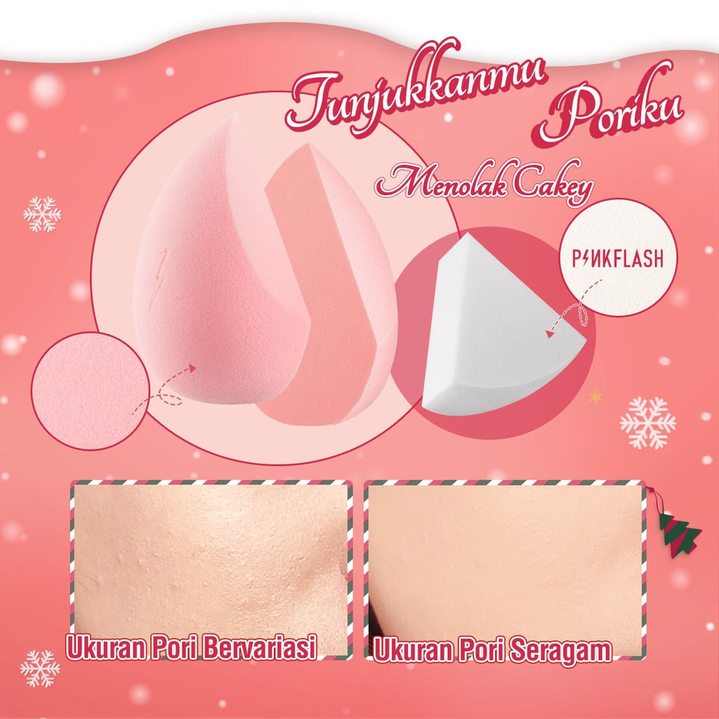 PINKFLASH Christmas Base Makeup Blender Set Beauty Sponges Bevel Triangular Soft Sponge