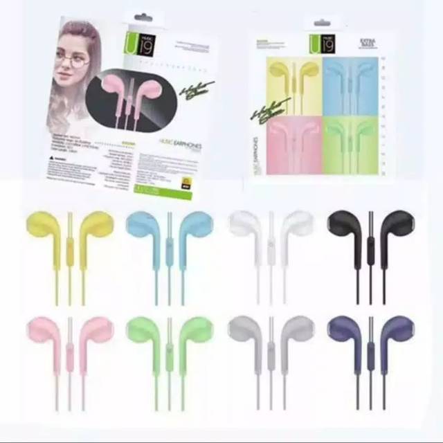 Headset Macaron U19 Mate Color HIFI Over Ear Suara Musik dengan Kabel 1.2m Earphone wanita Korea