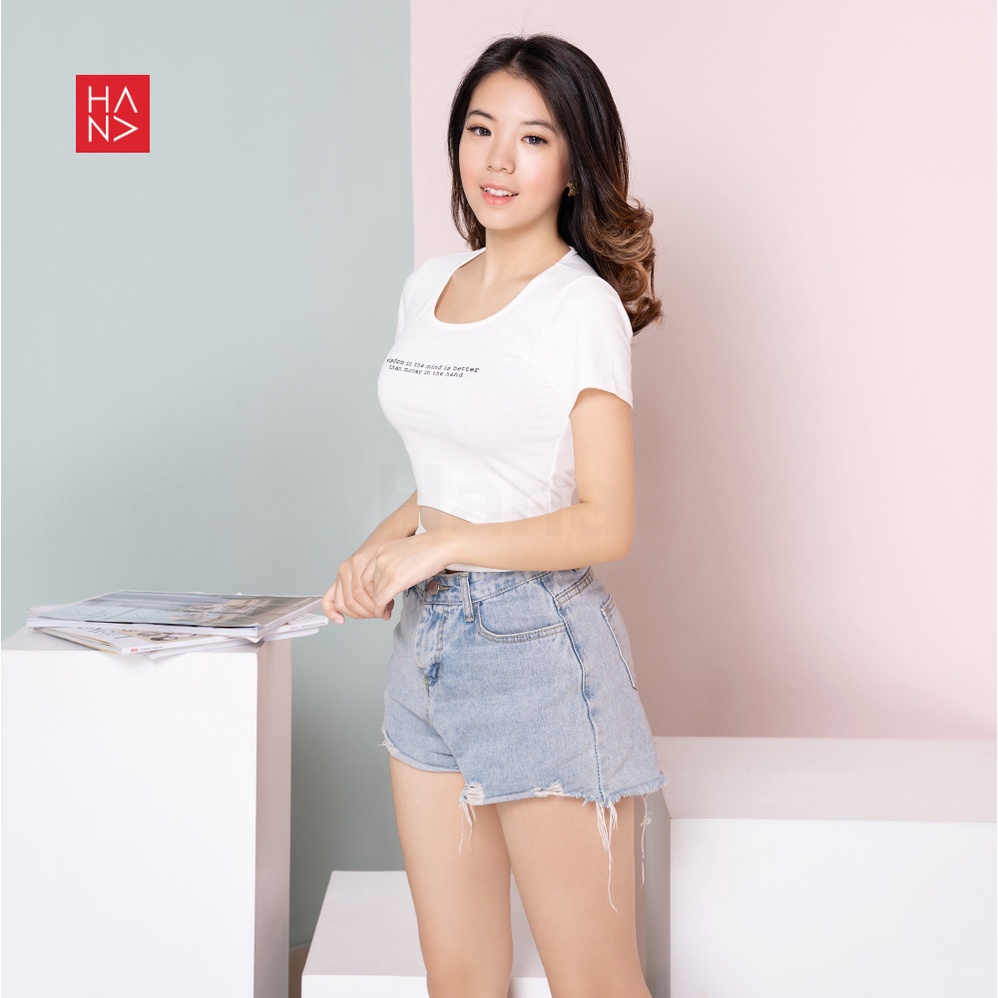 Hana Fashion - Maldiva Crop Top Kaos Crop Tee - CT001