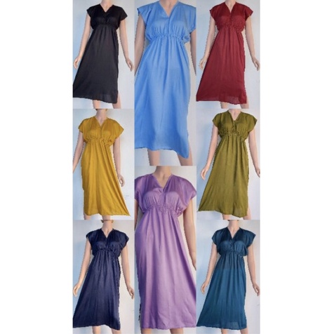 DASTER TERBARU HOME DRESS RAYON POLOS WANITA KEKINIAN