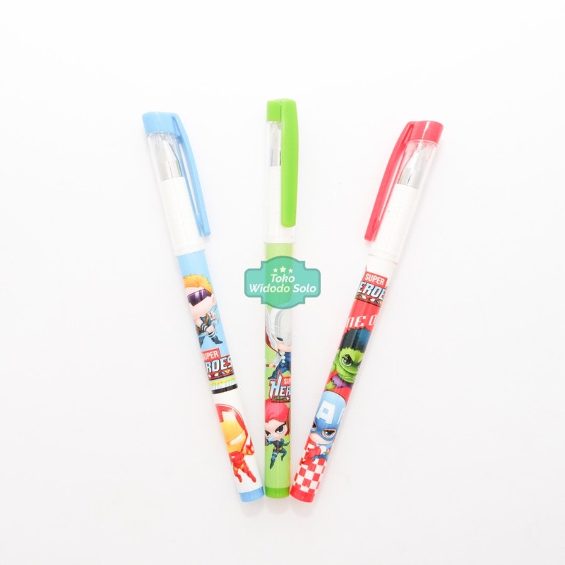 

1 BUAH Pulpen Gel Super Heroes Avengers Fancy Hitam