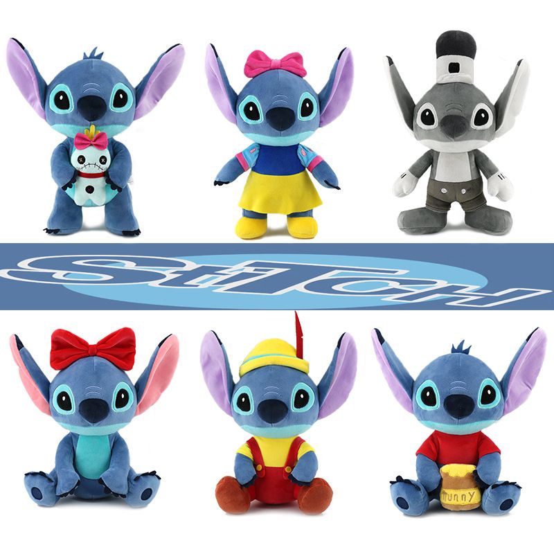 MAINAN BONEKA LILO STITCH BIRU SCRUMP WINNIE THE POOH SNOW WHITE 20CM