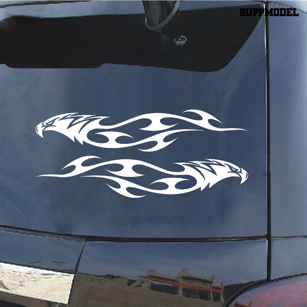 Car 2Pcs Stiker Reflektif Motif Elang Api Untuk Dekorasi Mobil / Motor