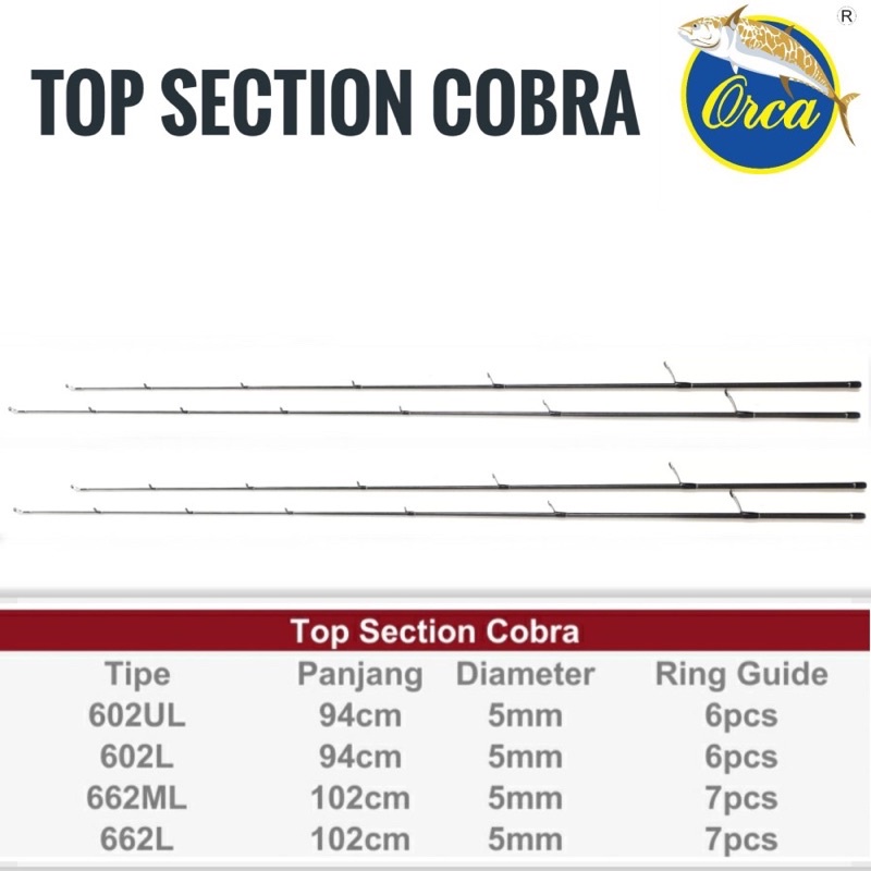 Top Section Joran Orca Oranzo Zorro Zucca Cobra