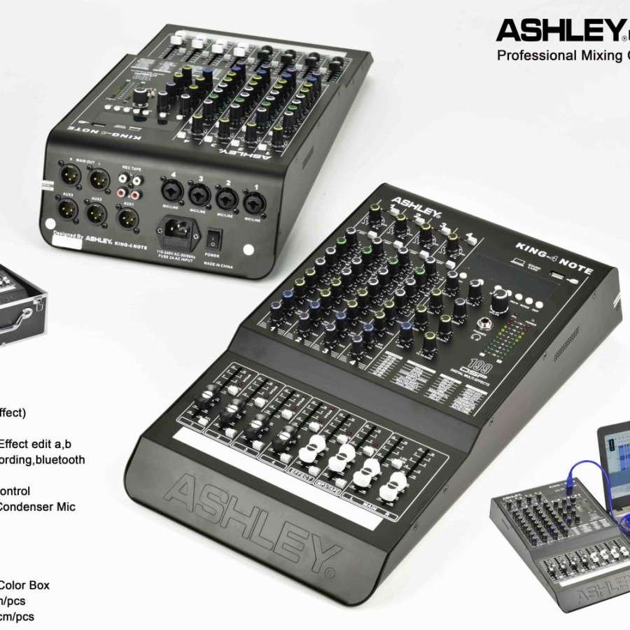 MIXER AUDIO ASHLEY KING 4 NOTE / KING4NOTE ORIGINAL USB-BT-REC-SOUND KOPER